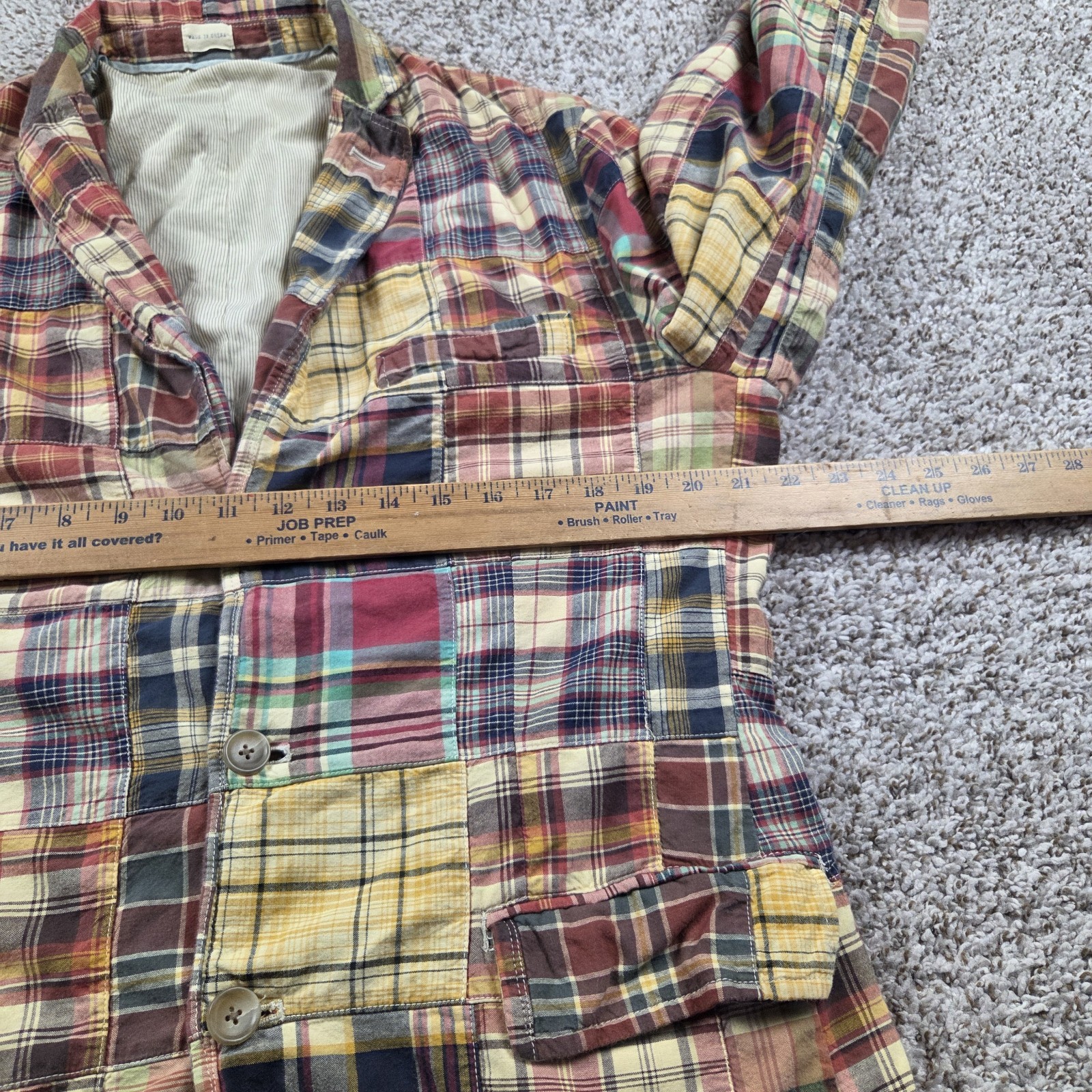 J.Crew Blazer Jacket Mens Large Patchwork Plaid C… - image 2