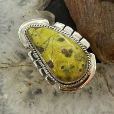 Sterling Silver Southwestern Style Teardrop Atlantisite Ring Sz 8.25 For Women