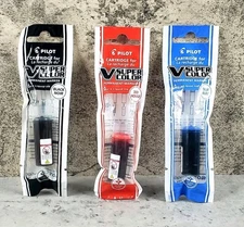 Pilot V Super Color Marker Refill Cartridges - 1 ea Black Red Blue - NEW Sealed