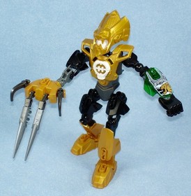 Hero Factory 2143 - ROCKA 3.0 - Complete Lego Bionicle Gold Figure - All Weapons