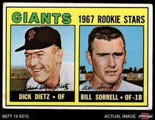 1967 Topps #341 Dick Dietz / Bill Sorrell Giants RCs RC 3 - VG