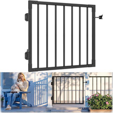 W.3Ft X H.36In Aluminum Deck Gate Kit Outdoor, DIY Cuttable, Black  Welded anti