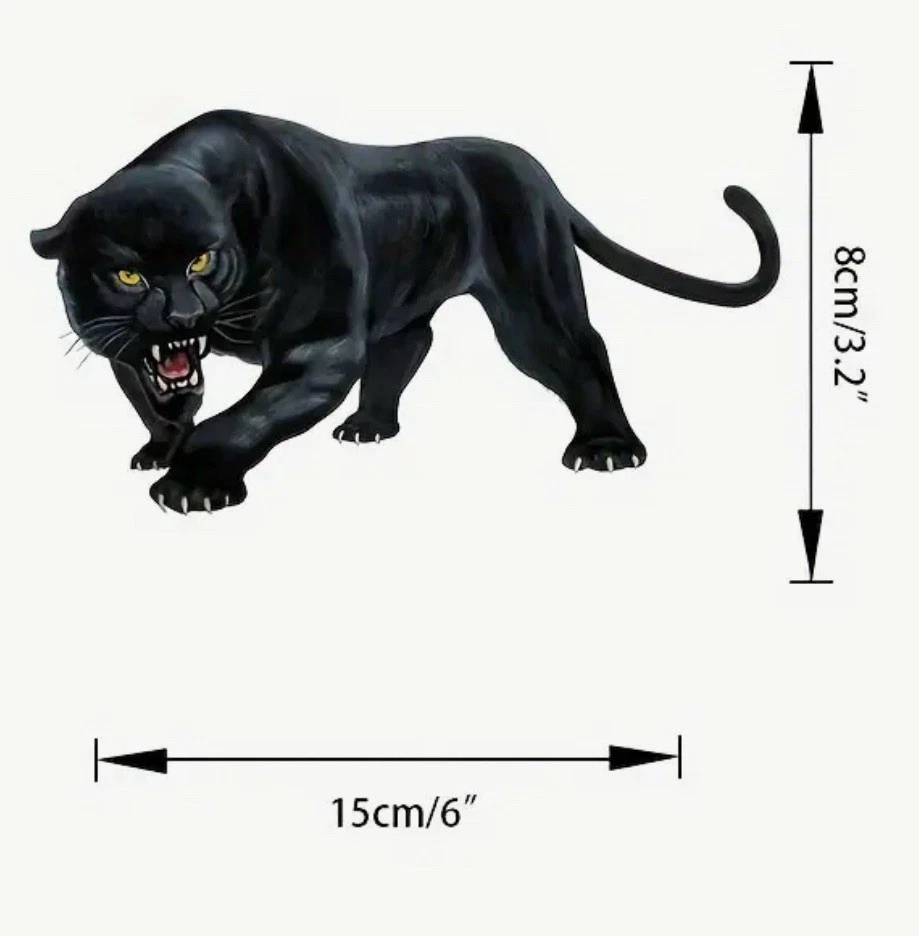 BLACK LEOPARD PANTHER 6” INCH VINYL DECAL STICKER 1PC - Image 2 of 4