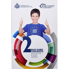 [#869983] San Marino, 2 Euro, 10 Years of Euros Cash, 2012, Rome, Bimetallic, MS