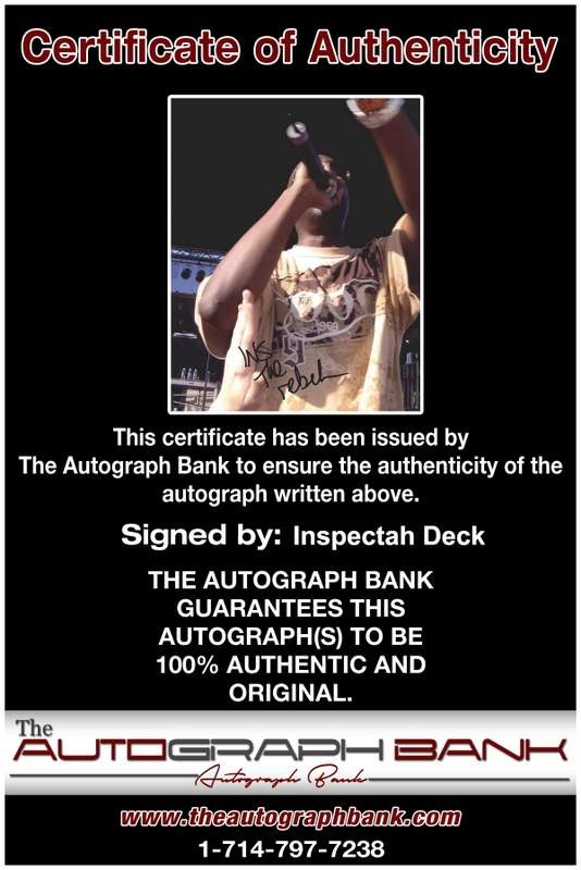 Wu Tang Clan Inspectah Deck signed rap 8x10 photo W/Cert
