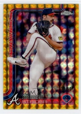 2025 Topps Chrome Gold Geometric Refractor 39/50 Spencer Strider #46 g7s