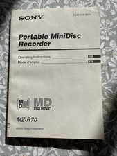 Sony MZ-R70 Portable MiniDisc Recorder Operating Instructions Manual Used