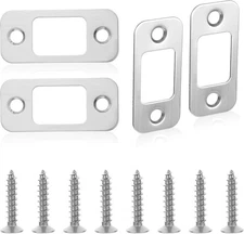 4 Pack 1" X 2-1/4" Deadbolt Strike Plate Round Corner Stainless Steel Door Strik