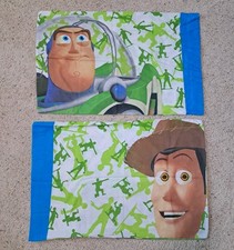 Vintage Toy Story Buzz Lightyear Woody Walt Disney Standard Pillow Case Set Of 2