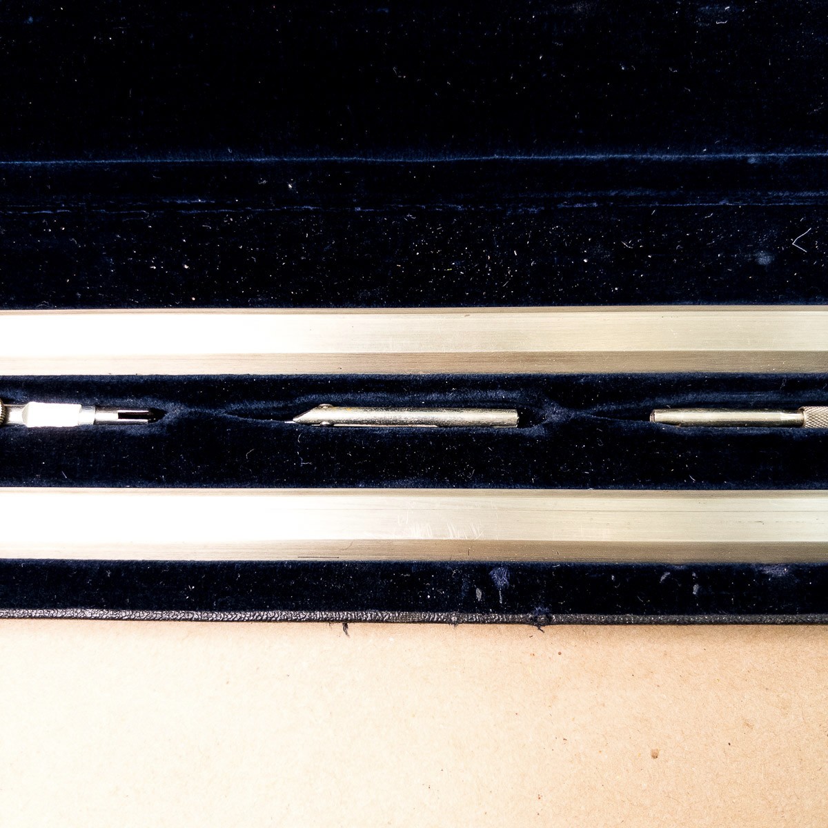 Rare 1910s Wichmann No. 1071 Beam Compass w/ Trammels in Case Vintage Draftsman