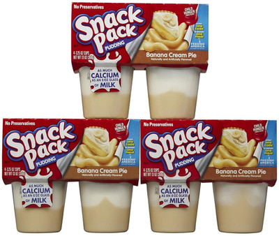 Snack Pack Banana Cream Pie Pudding, 4 Ct, 3 Pk