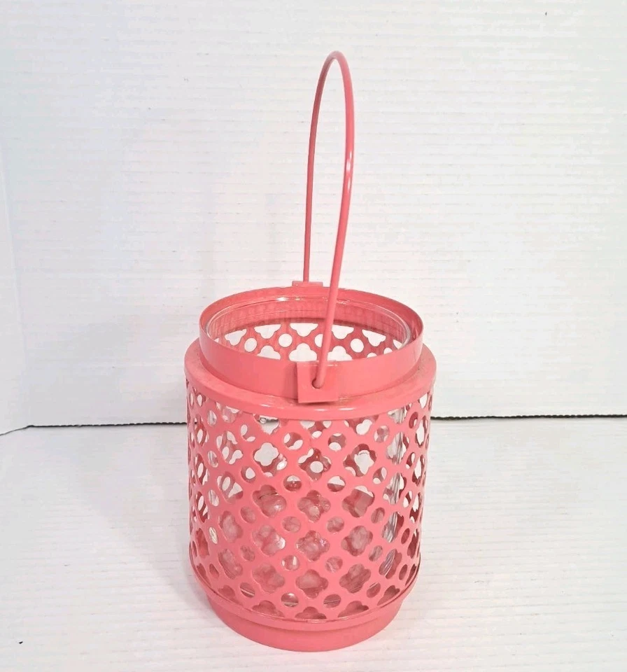 Candelabro colgante de metal rosa rústico candelabro candelabro Shabby Chic decoración Foto 2 de 3