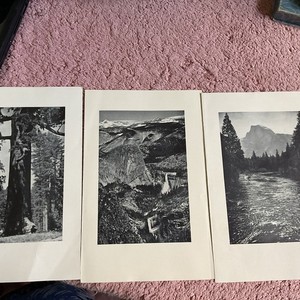 Lot Of 3 Yosemite NP Menus 1947 Ahwahnee Hotel Ansel Adams Beautiful