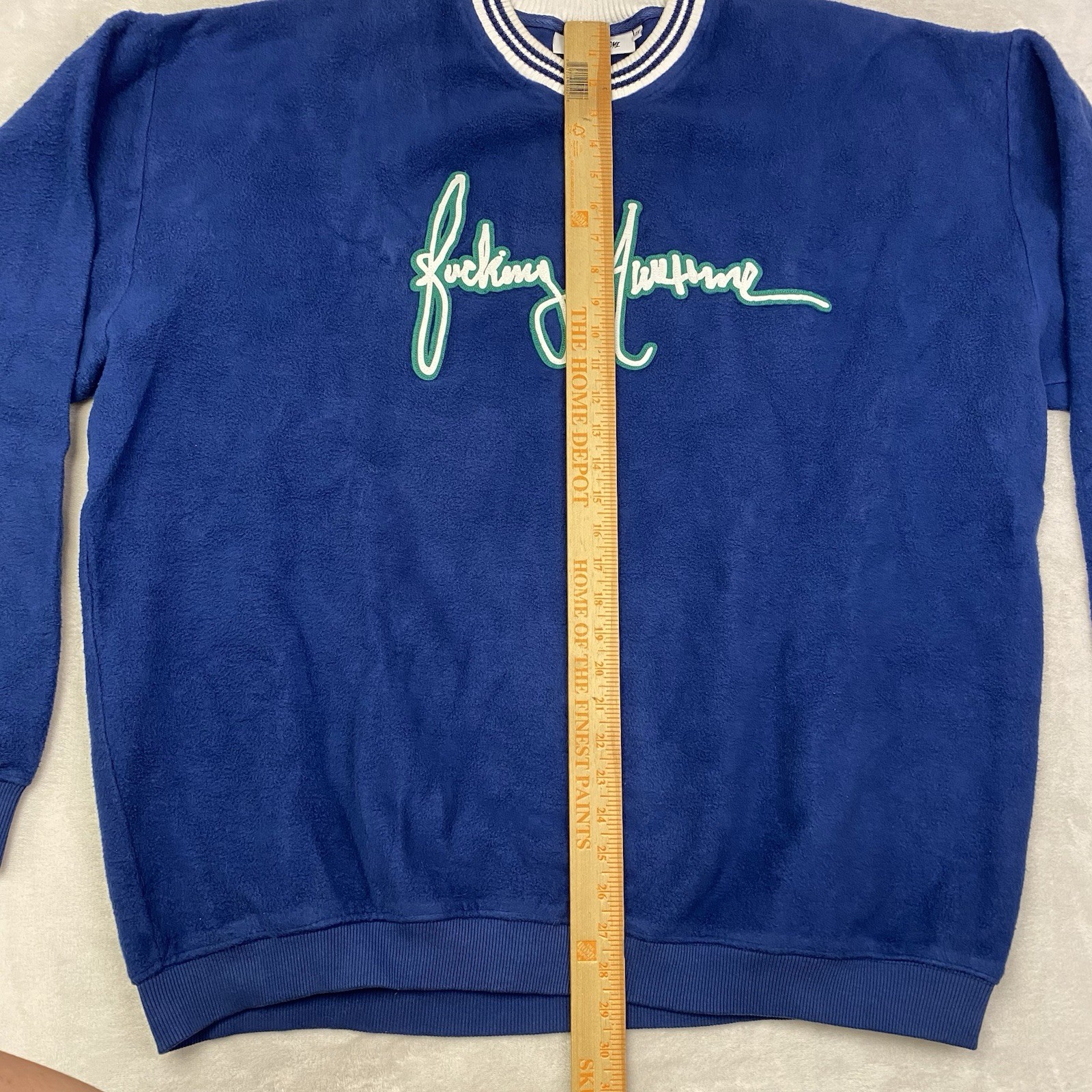 FuckingAwesome Blue Patch Script Sweater Inside O… - image 4