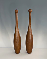 Two Victorian Wooden Indian Clubs 17 Tall - V...