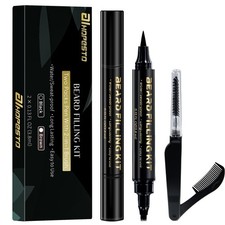 3 PCS Beard Pen Filler for Men - Black 4 Tip Pen for Natural Looking Appearan...