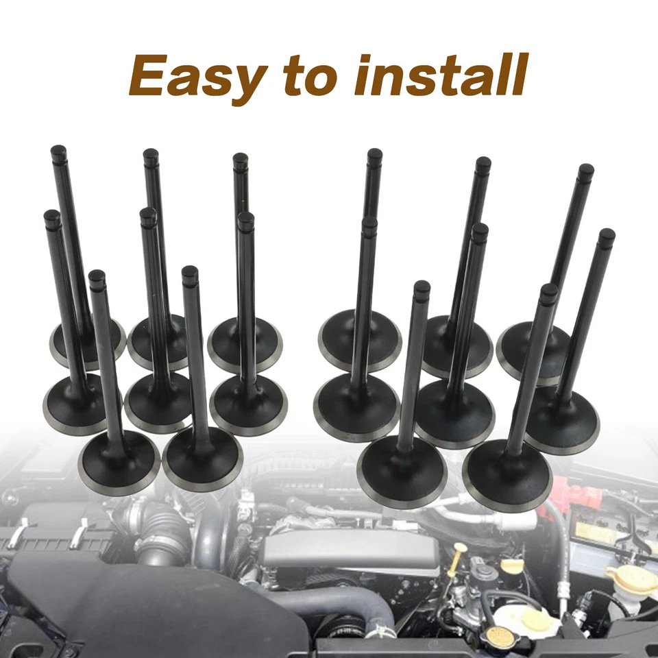 8 x Válvula de admisión y 8 x Válvula de escape para Subaru Forester 2004-05 EJ255 06-10 EJ25T 2,5 L Foto 3 de 4