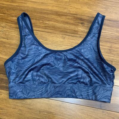 Joy Lab Sports Bra Womens XXL Blue Wave Pattern Athletic Workout Medium Support