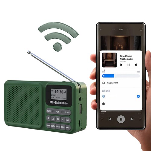 Portable DAB DAB+ Digital Radio FM Rechargeable Bluetooth Music Player LCD Solar - Picture 2 of 13