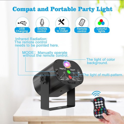 1240 Patterns LED RGB Laser Projector Stage Light DJ Disco Party KTV Club Lights - Picture 6 of 22
