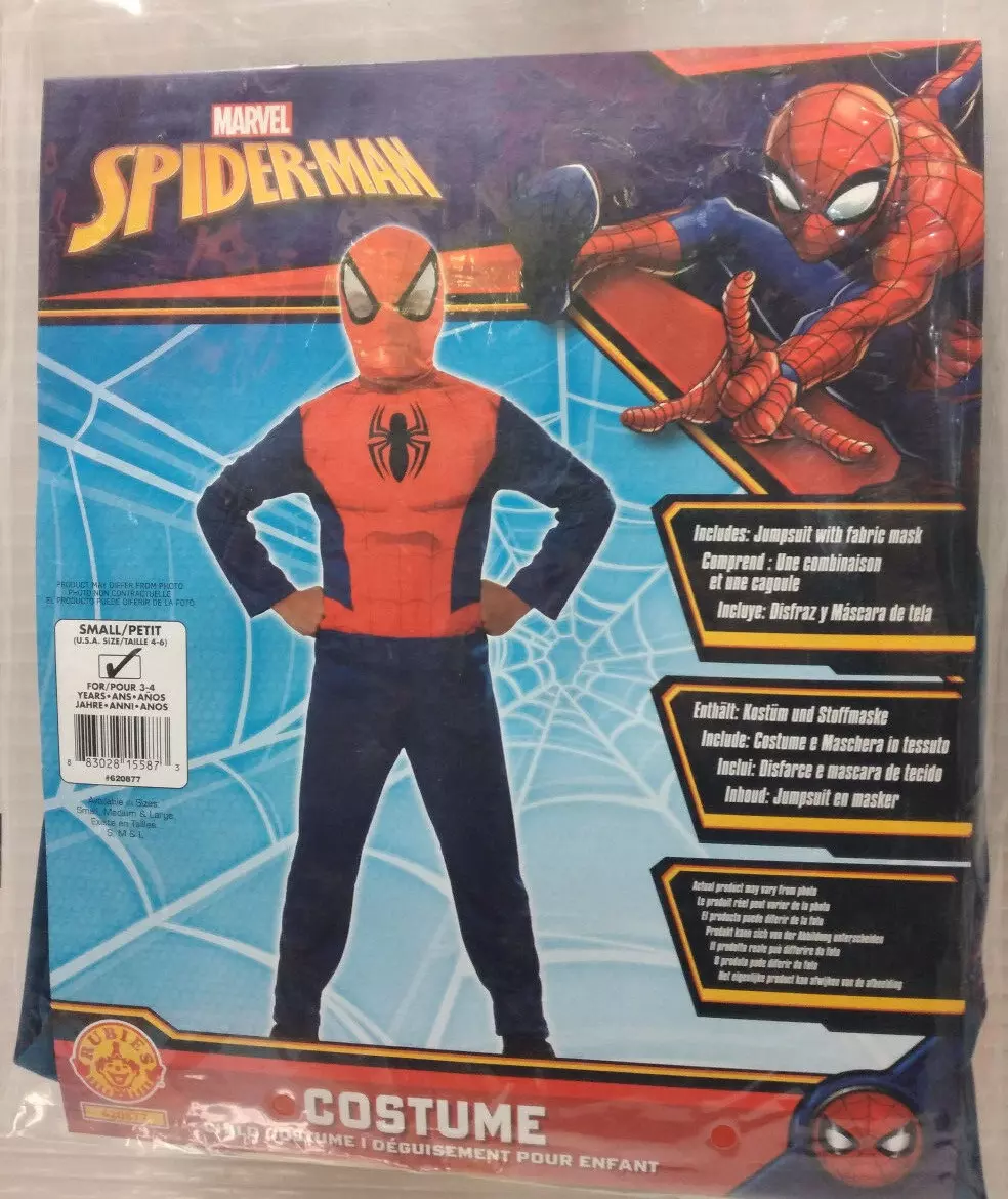 Costume Spiderman Marvel Vestito Carnevale bambino con Maschera