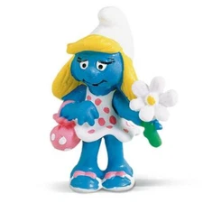 20421 Smurfette with Flower RETIRED Schleich Smurfs figurine Puffo Schtroumpf