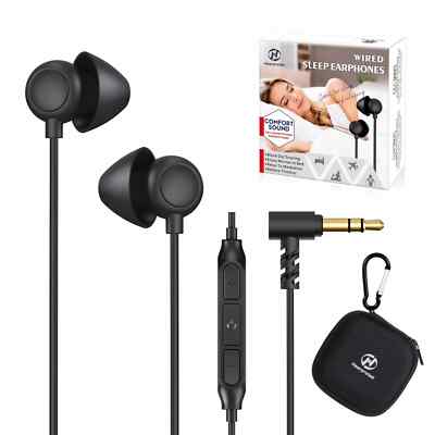 Hearprotek Sleep Earbuds 2 Pairs Soft Comfortable in-Ear Earphones with Mic-L...