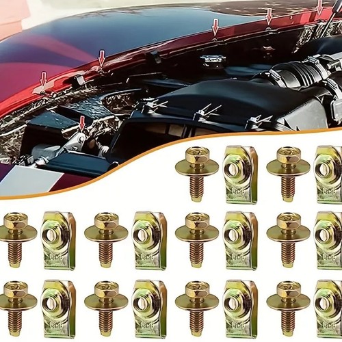 Kit de fijación de coche de 20 piezas pernos duraderos M6x20 mm, arandelas hexagonales de 10 mm de 17 mm clips de tuerca en U - Imagen 7 de 12