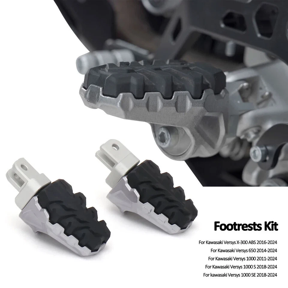 Foot Pegs Footrests Pedals Kit For Kawasaki VERSYS X-300 Versys 650 1000 2024 Foto 2 de 4