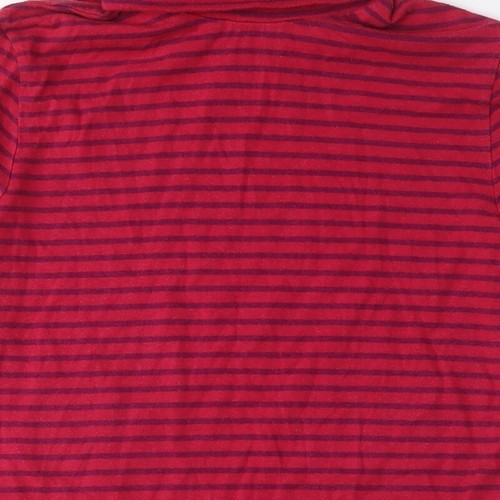 Lands' End Women's Red Mock Neck Striped T-Shirt M - Picture 10 of 12