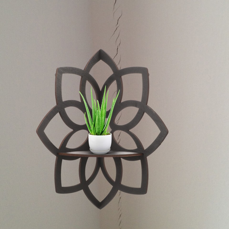 Flower Wallmounted Floating Shelf Bedroom Display Floating Shelf Small