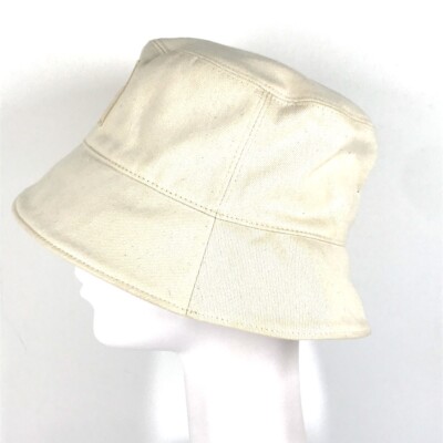 FENDI FXQ801 logo bucket hat bob hat cotton Beige | eBay