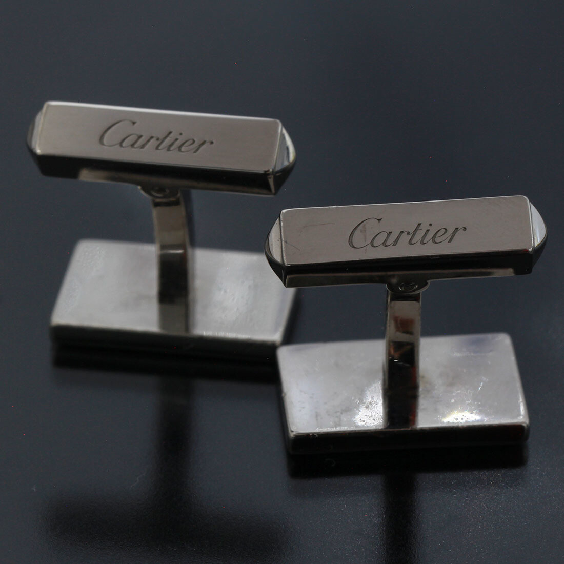 Cartier Cufflinks AG925 Silver 925 Motif 1.1cm x 1.6cm Mens Ladies