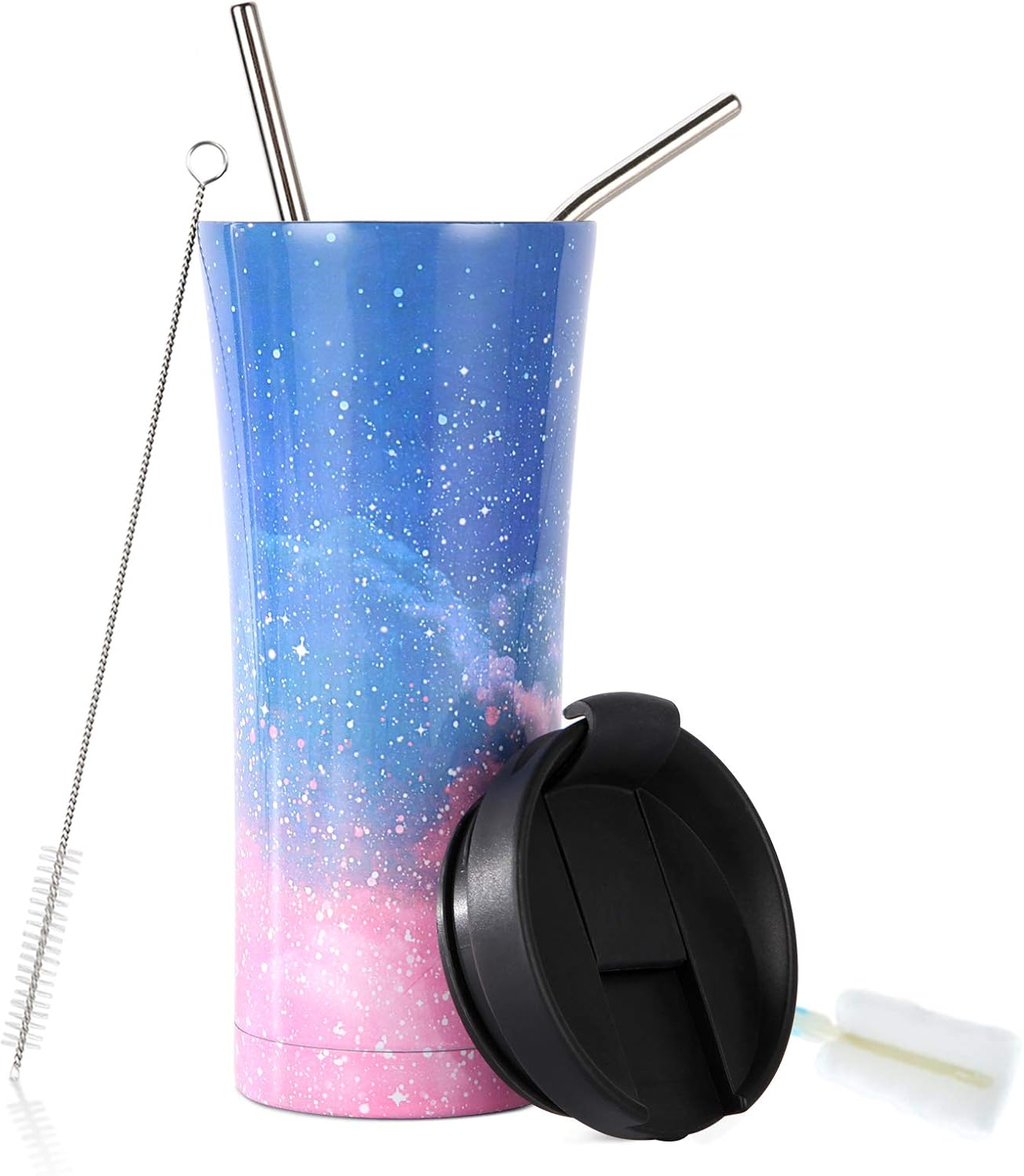 17 Oz Leak Proof Travel Coffee Tumbler,Stainless Mug with Lid and Straw for Wome