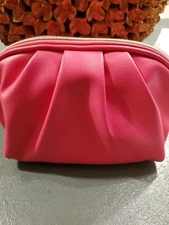Bareminerals 8  pc hot pink faux  leather make up bag  gift set new
