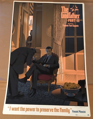 Godfather 3 III Poster Screen Print SIGNED Numbered Laurent Durieux Mondo - 第 1/7 張圖片