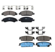 TRW Pro Front & Rear Ceramic Brake Pads Hardware Kit For Cadillac Chevrolet GMC
