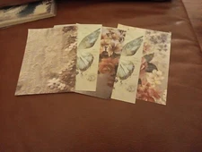 5X SHEETS NOSTALGIC/VINTAGE FOR SCRAPBOOKING/JOURNALS  +/- 13X9 CM (VIN277)