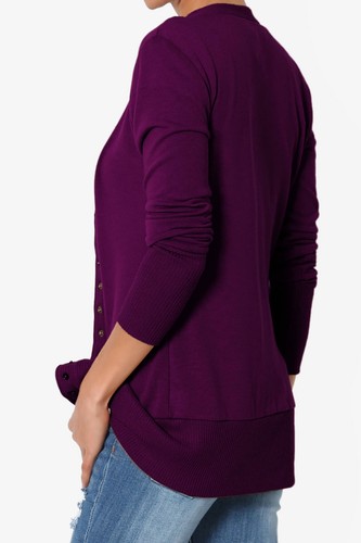 Women's Classic Snap Button Front V-Neck Long Sleeve Cute Knit Sweater Cardigan - Picture 54 of 152