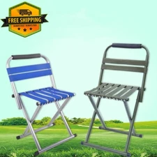 Portable Folding Camping Chair with Backrest - Lightweight Outdoor Stool