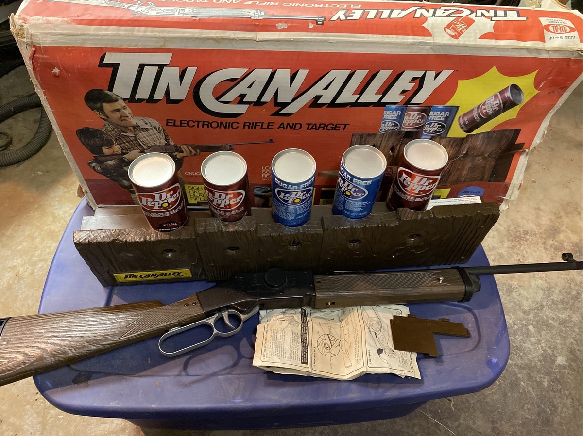 READ 1976 Tin Can Shooting Alley Game Ideal Toys Chuck