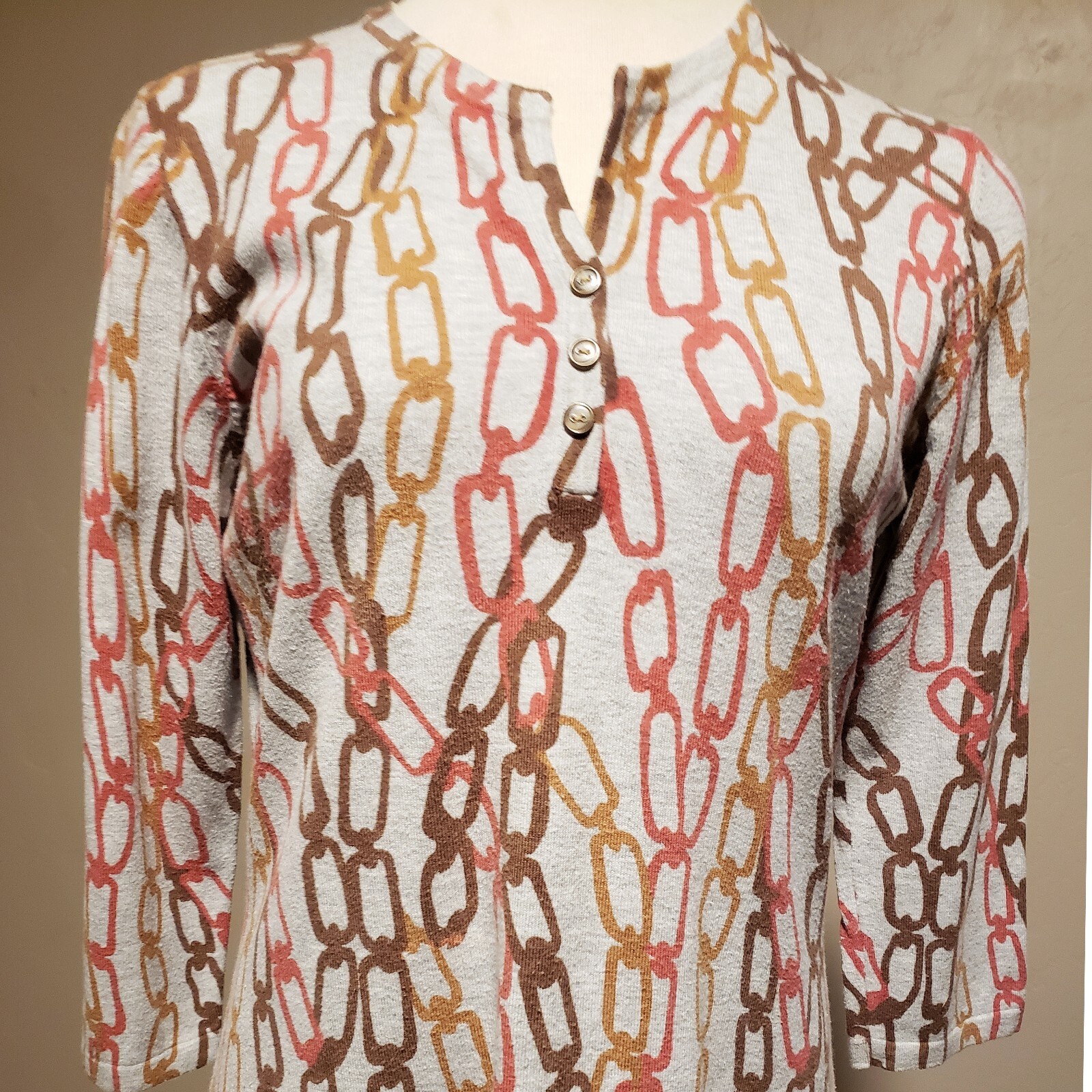 J. McLaughlin Sweater Womens L Multicolor Chain P… - image 8