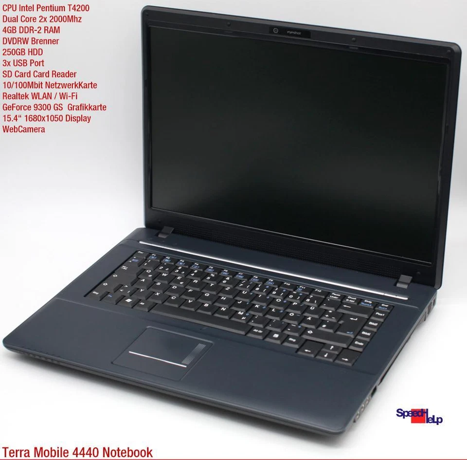 Terra Mobile 4440 Notebook Laptop Windows XP GeForce 9300 1680x1050 15.4" Webcam - Image 2 of 4