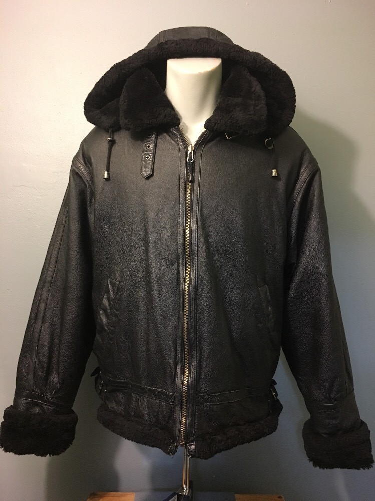ジャケット・アウター 90s A-2 fake leather bomber jacket vtg o Vintage A2-Style Leather Flight Jacket Bomber Jacket Map