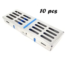 10x 5 Instrument Dental Surgical Sterilization Autoclave Cassette Tray Stainless