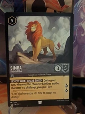 Disney Lorcana Simba - Rightful Heir 190/204 Uncommon NM TCG