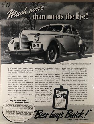 1940 Vintage Buick Ad - Much more than meets the Eye!