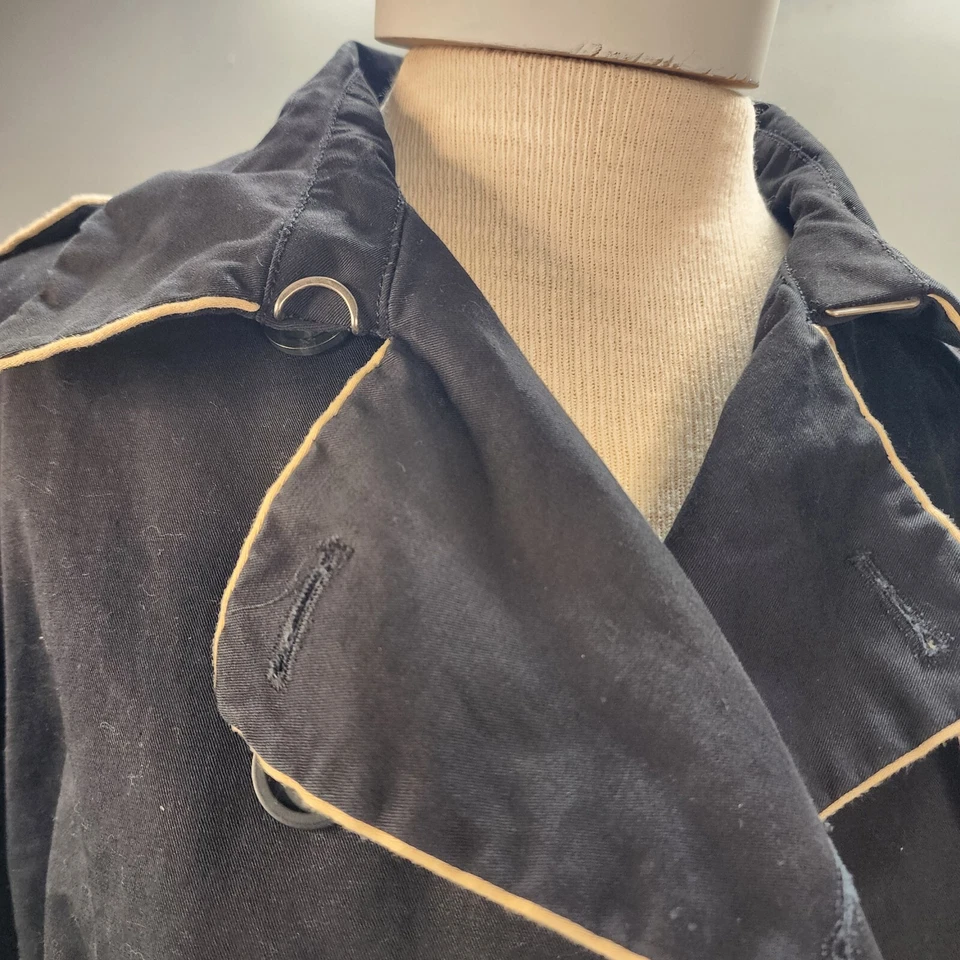 Abrigo estilo trinchera de doble botonadura Gap Y2K para mujer con forro de lunares talla XL Foto 4 de 4