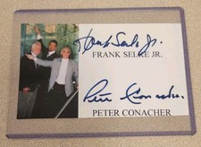 FRANK D SELKE JR & PETE CONACHER SIGNED 3x5 INDEX CARD NHL HOCKEY AUTOGRAPH AUTO