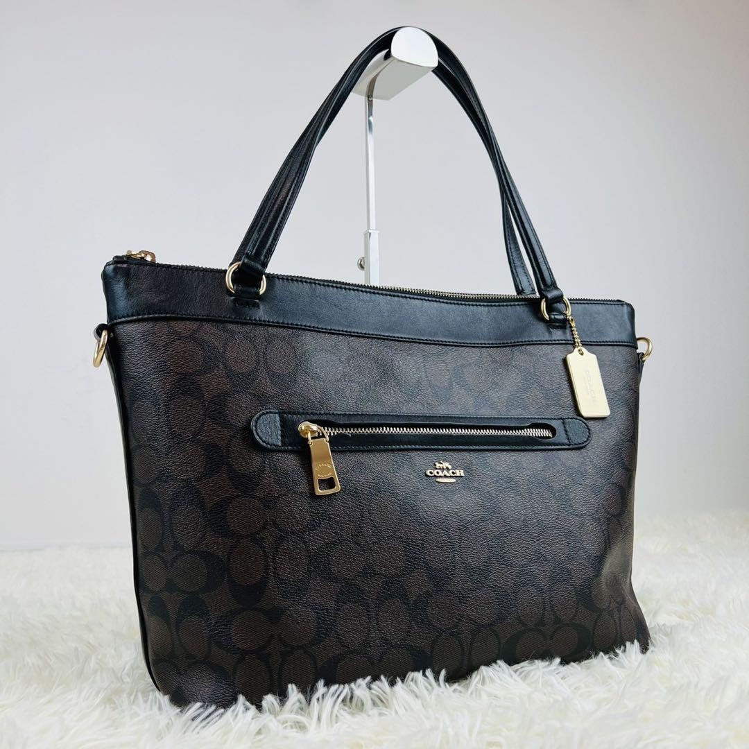 Coach Signature PVC Brown Tote Bag - Authentic G07192764